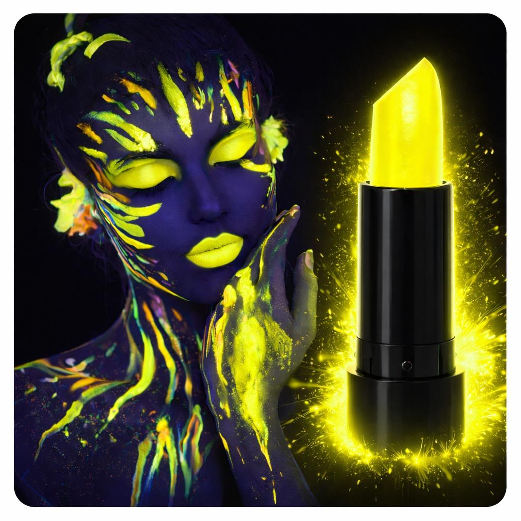 UV Neon Sarı Ruj – Karanlıkta Parlayan Makyaj Boyası (5293)