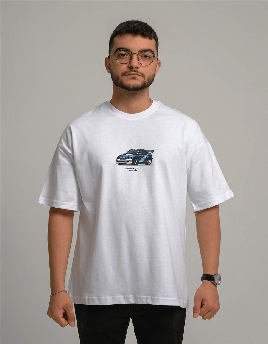 E46 Baskılı Unisex Oversize T-Shirt