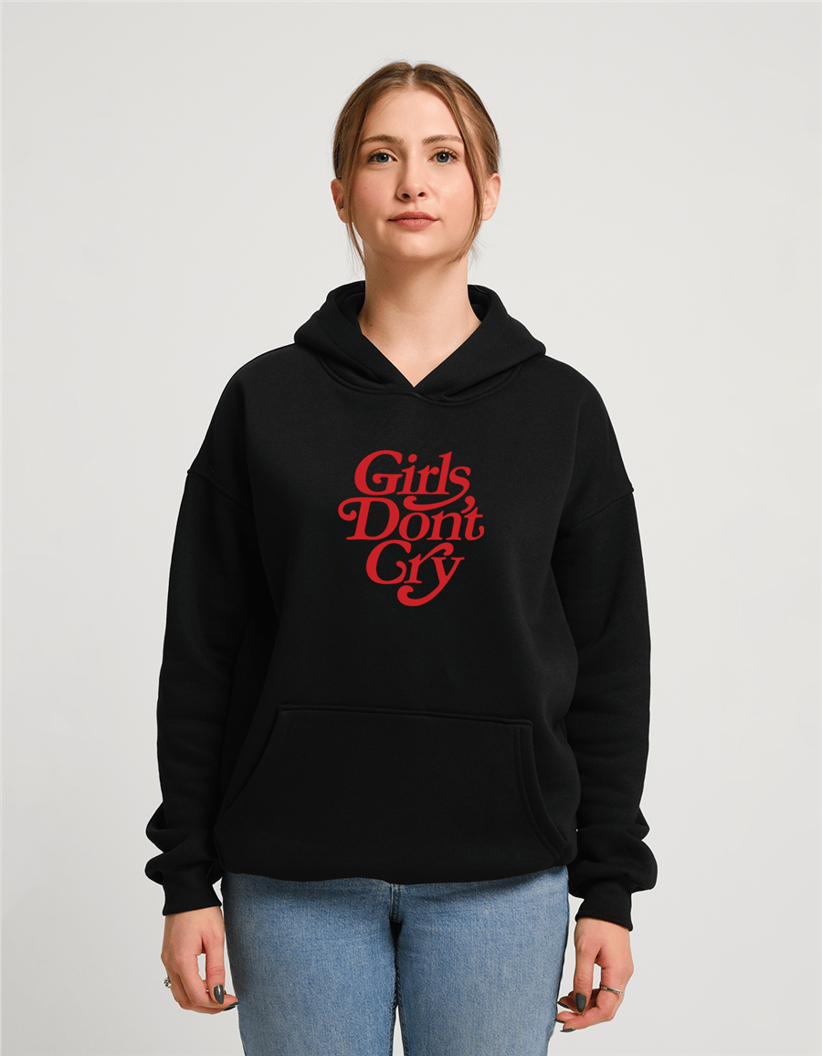 Girls Don't Cry Baskılı Unisex Kapüşonlu Sweatshirt