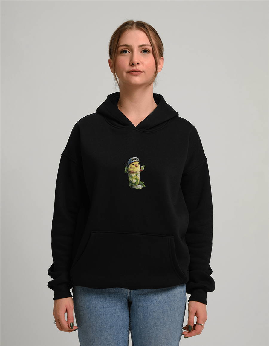 Kokteyl Civciv Baskılı Unisex Kapüşonlu Sweatshirt