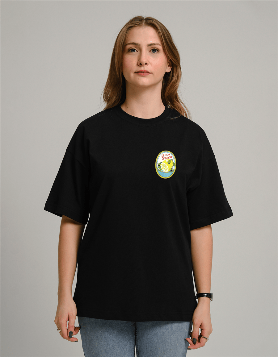 Lemon Squash Baskılı Unisex Oversize T-Shirt