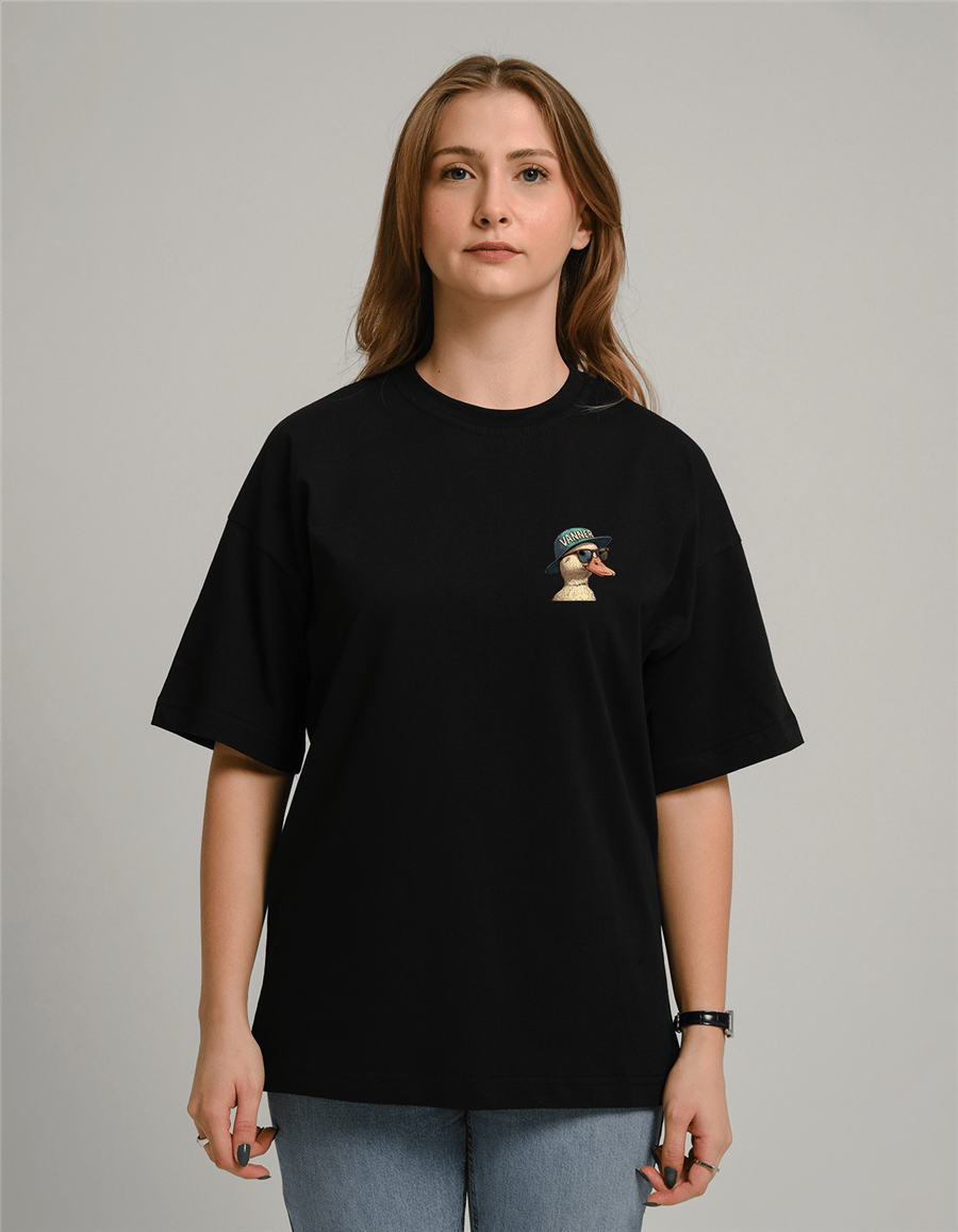 Ördek Baskılı Unisex Oversize T-Shirt