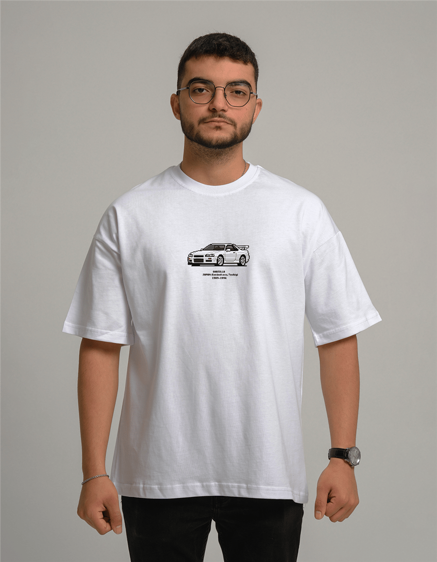 R32 Baskılı Unisex Oversize T-Shirt