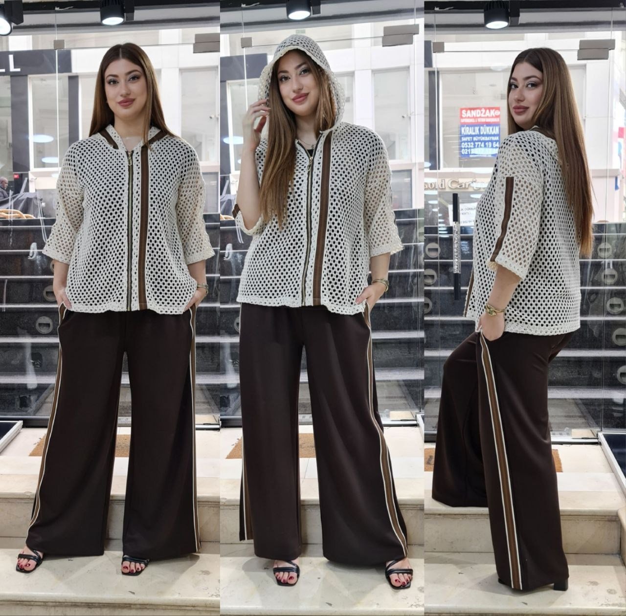 Büyük Beden Uyumlu 3 Parçalı Takım