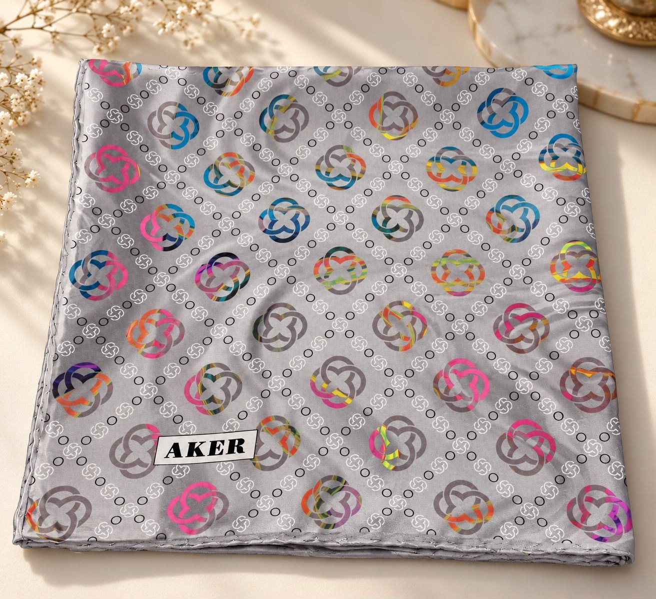 Aker 2025-2026 Yeni Sezon İpek Krep Saten Eşarp