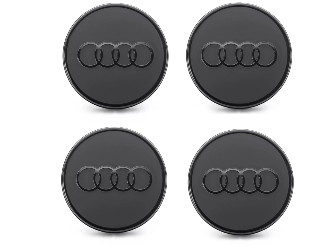 Orijinal Audi Siyah Jant Göbeği Kapağı Seti (4 Adet)