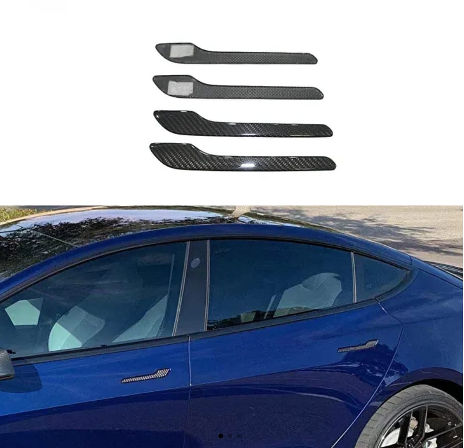TESLA MODEL 3 MODEL Y için kapı kolu seti MAX CARBON kaplama