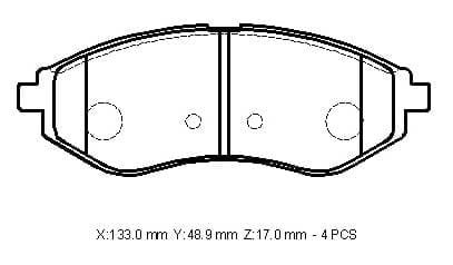 Chevrolet Kalos Sd/hb 04/05 Ön Fren Balatası (Disk) (133x48,9x17) (Bramax)