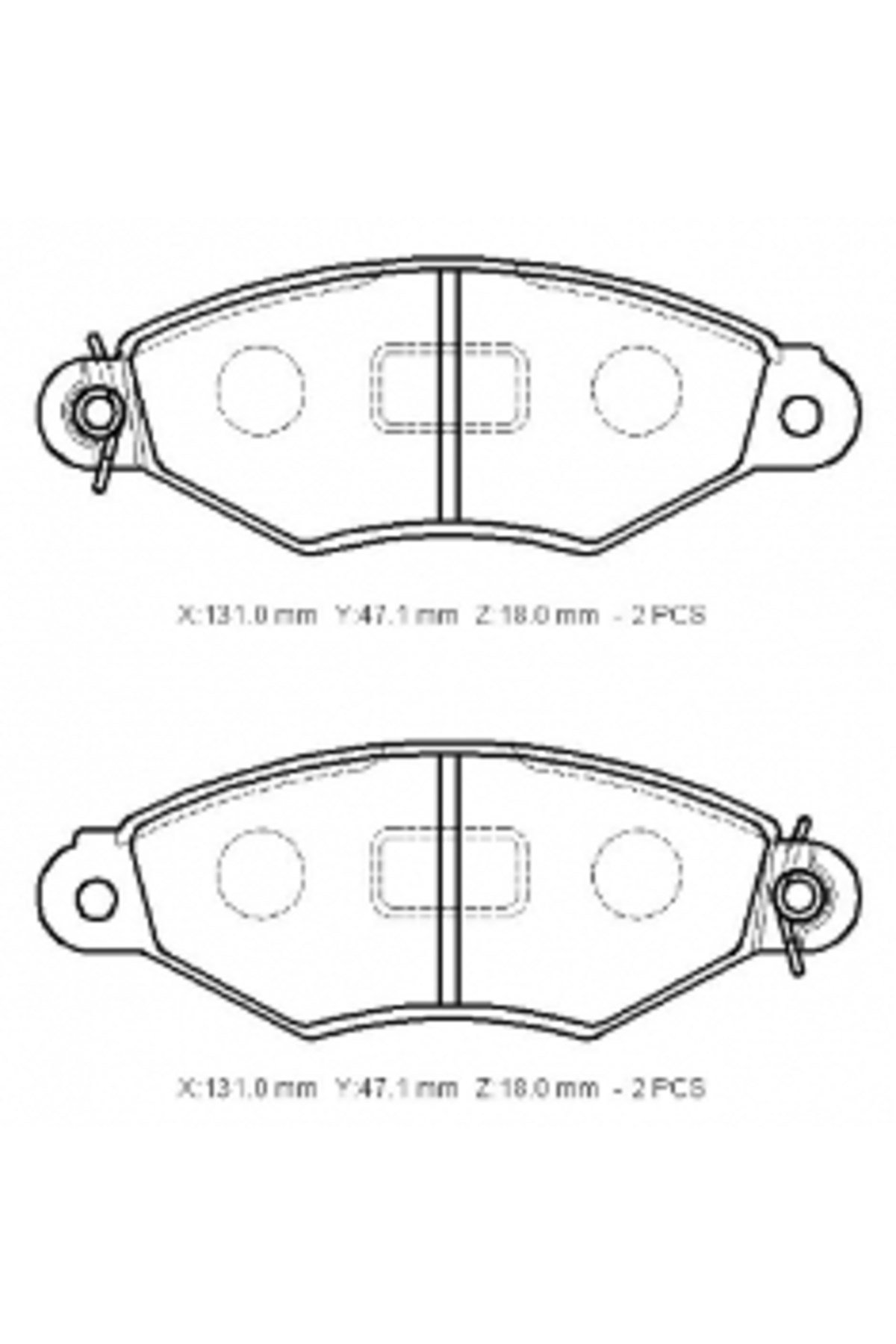 Cıtroen Xsara- 01-05 Ön Fren Balatası (KABLOSUZ)(DİSK) (131X47,1X18) Oem No: 7701209117 Uyumlu 1612-