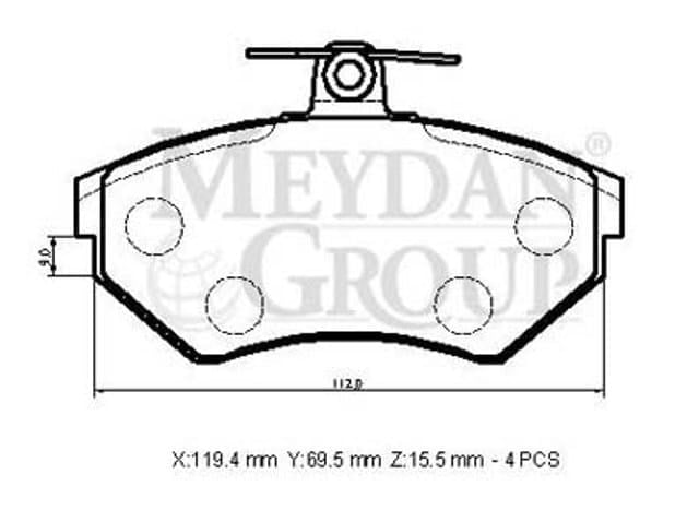 Seat Cordoba 00/02 Ön Fren Balatası (Disk) (119,4x69,5x15,5) (Bramax)