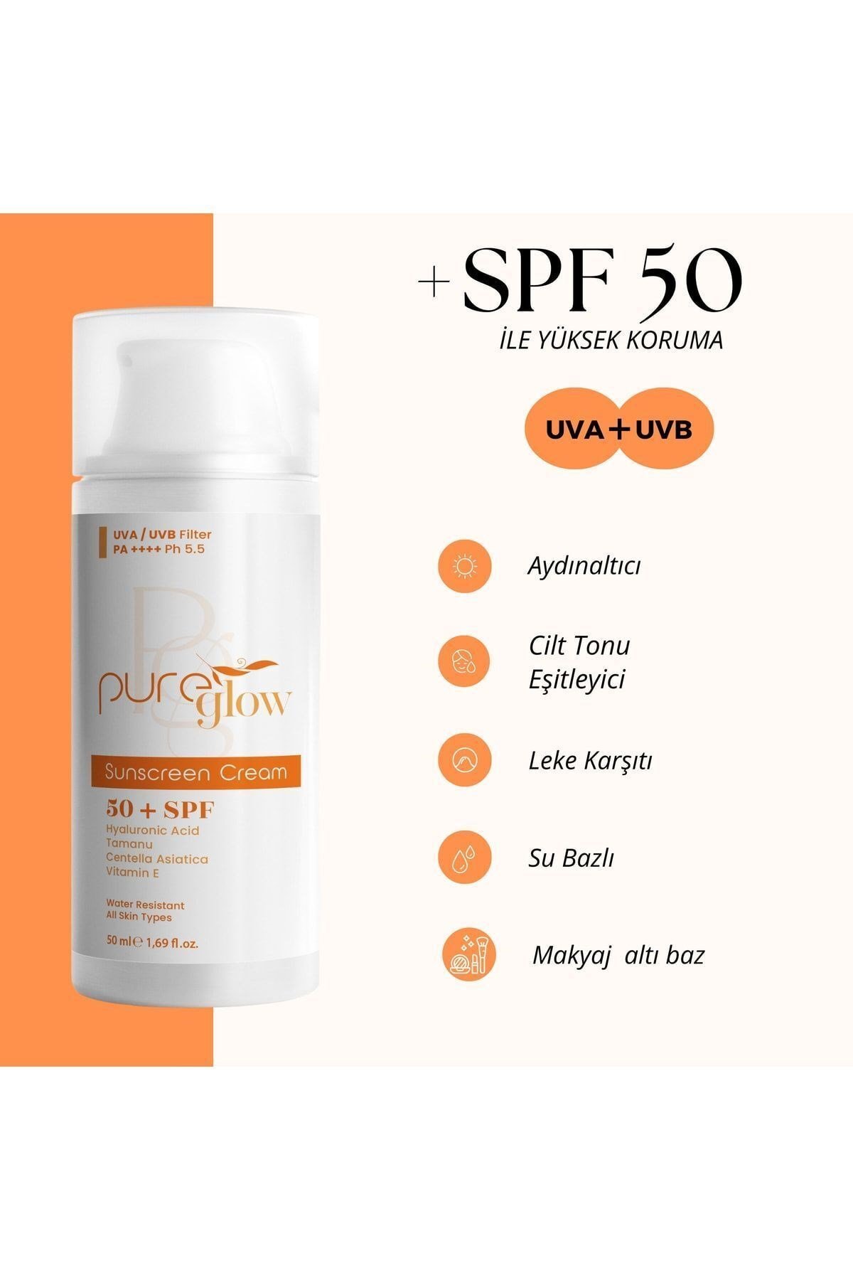 50 +spf Leke Karşıtı Güneş Kremi (su Gecirmez,hyaluronic Acid ,b5)