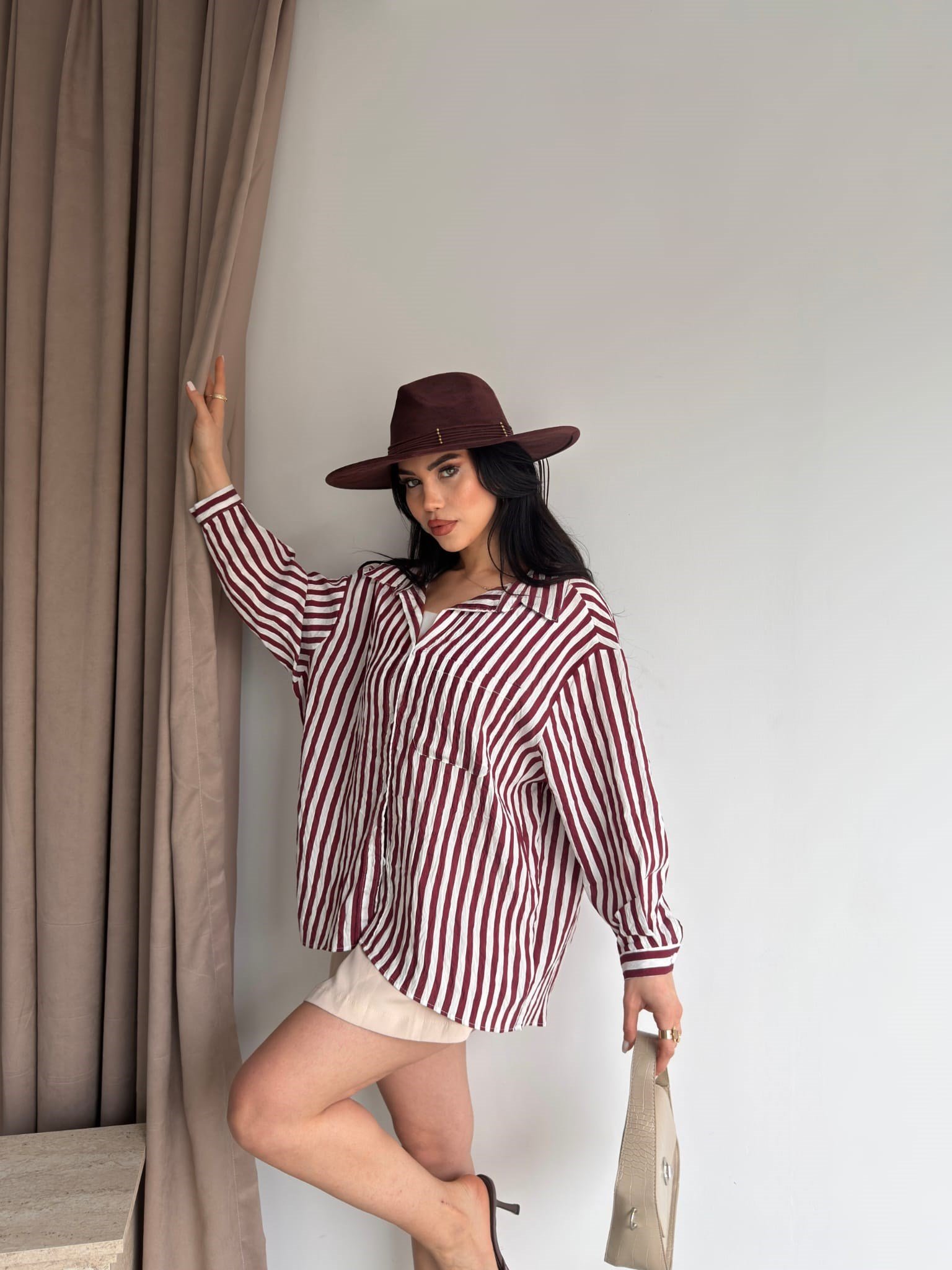Çizgili Oversize Gömlek