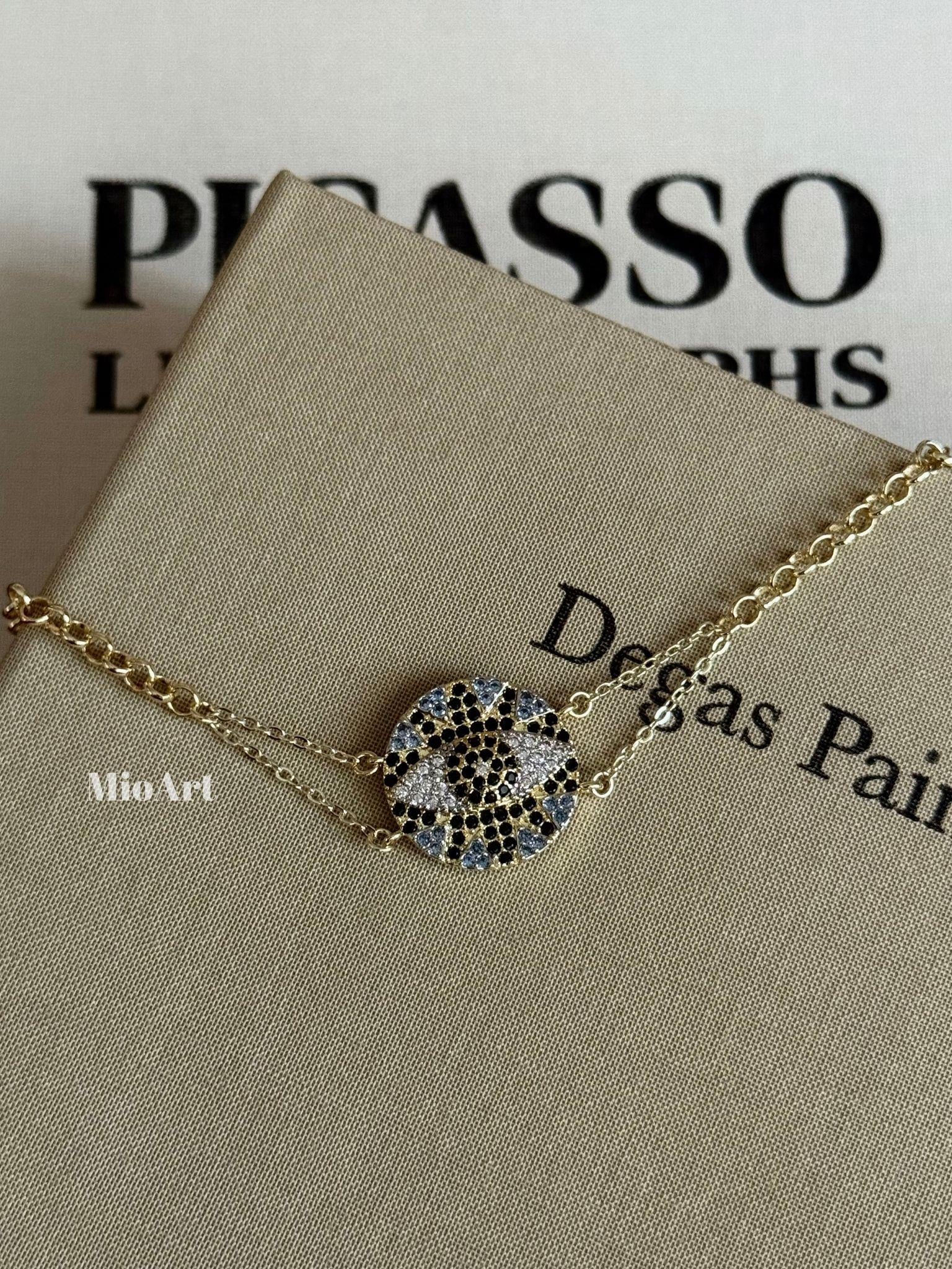 Gold Taşlı Evileye Zincir  Bileklik