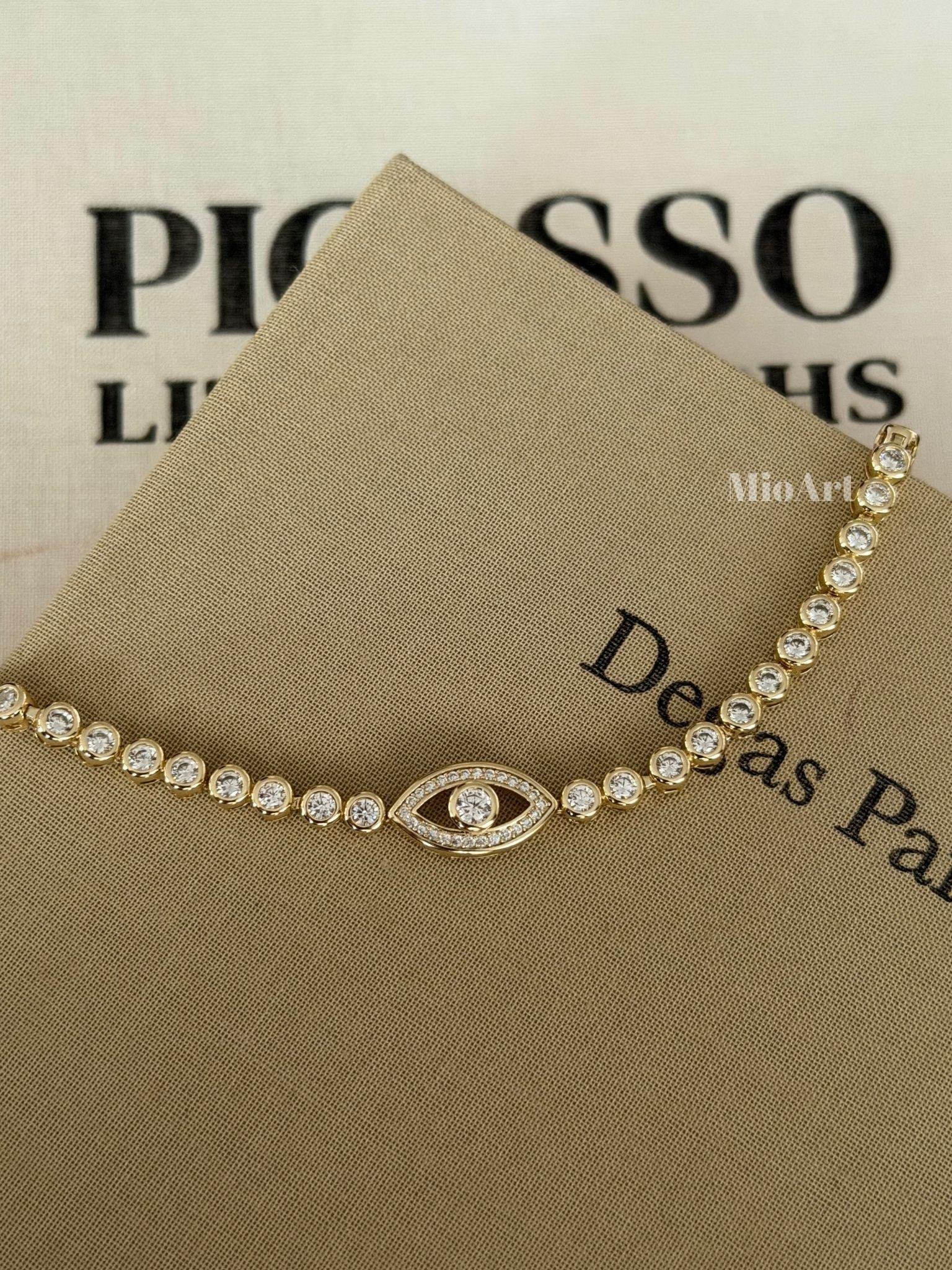 Göz Taşlı Gold Bileklik