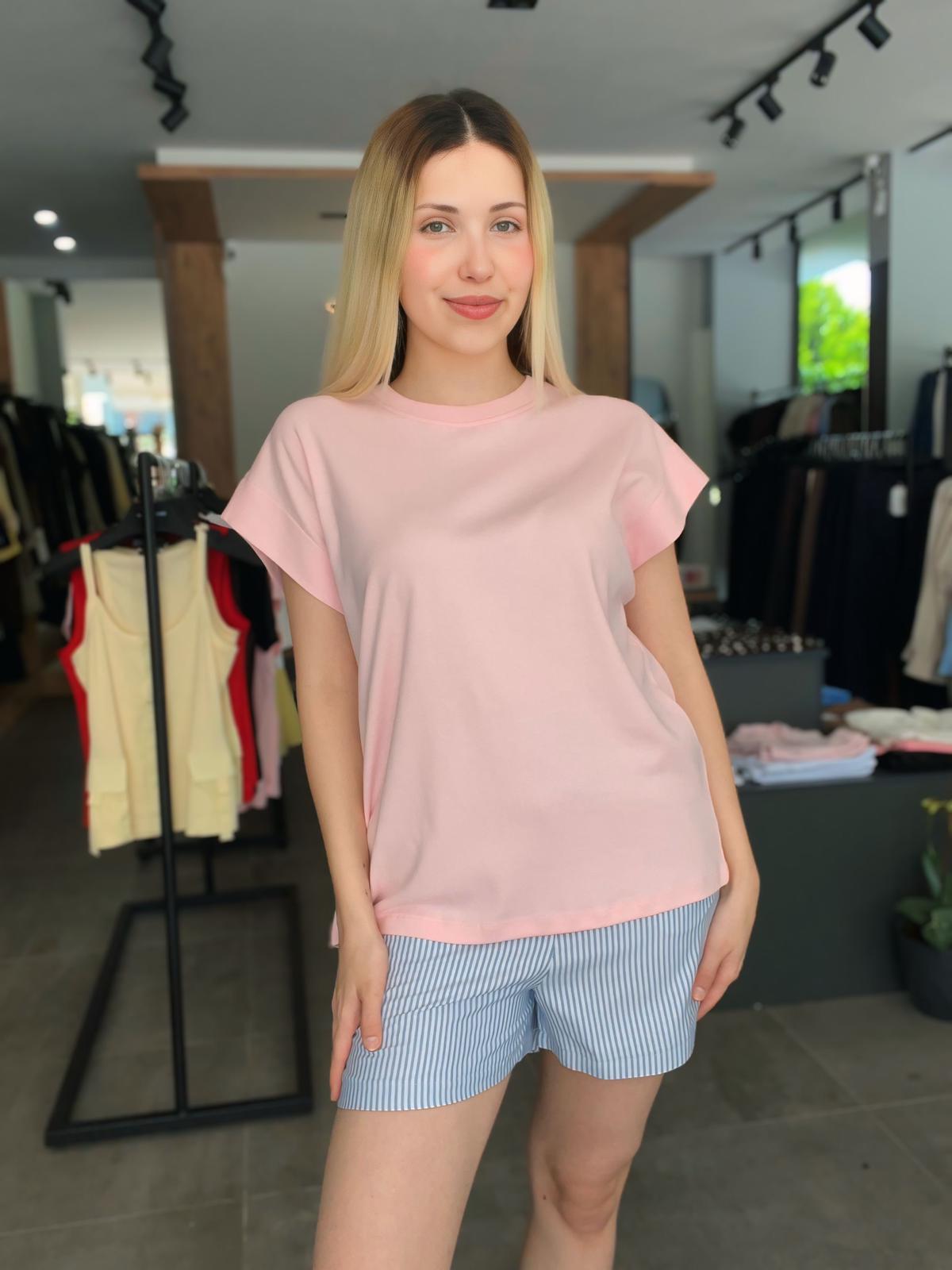 kısa kol pembe tshrt