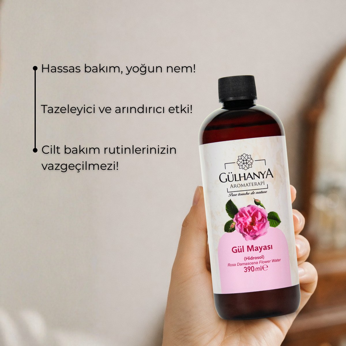 Gül Mayası 390ml (Yoğun Gül Yağlı Gül Suyu Sıkılaştırıcı, Aydınlatıcı ve Arındırıcı Tonik)