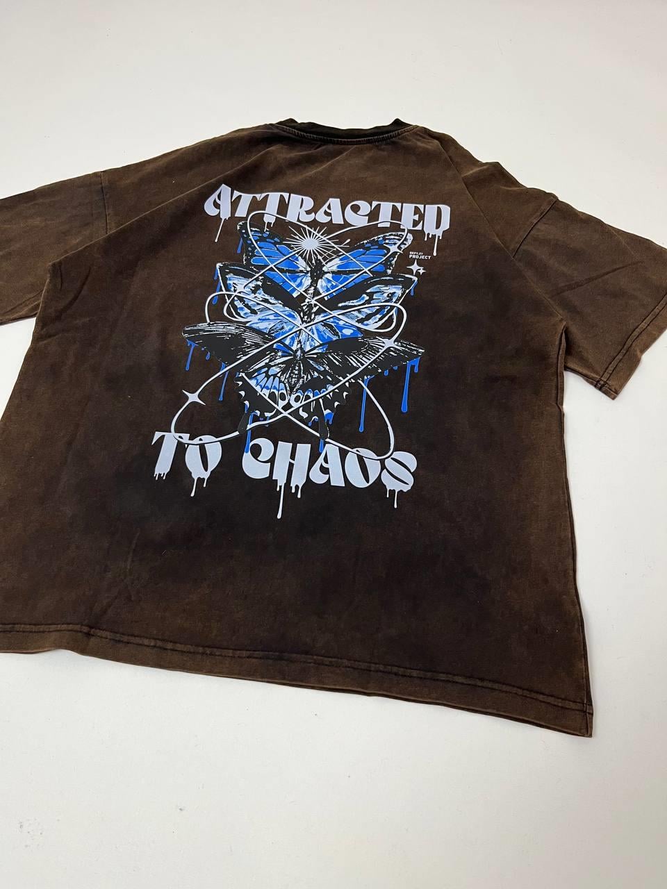 CHOES Oversize Asid Wash Tshirt - Koyu Kahve
