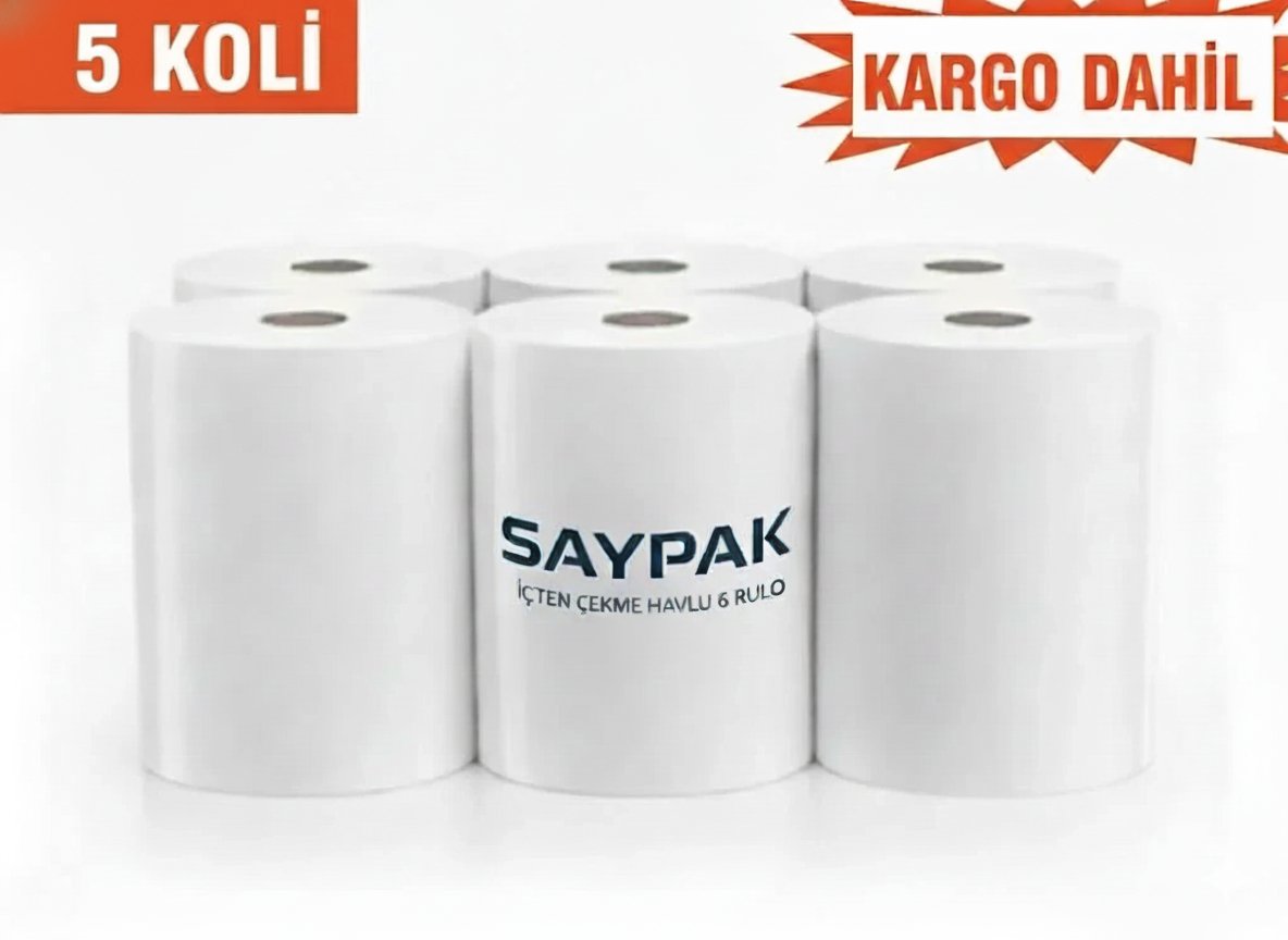 5 Koli İçten Çekmeli Havlu 6'lı Rulo
