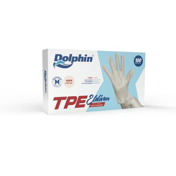 Dolphin Krem TPE Eldiven M Beden 100 Adet