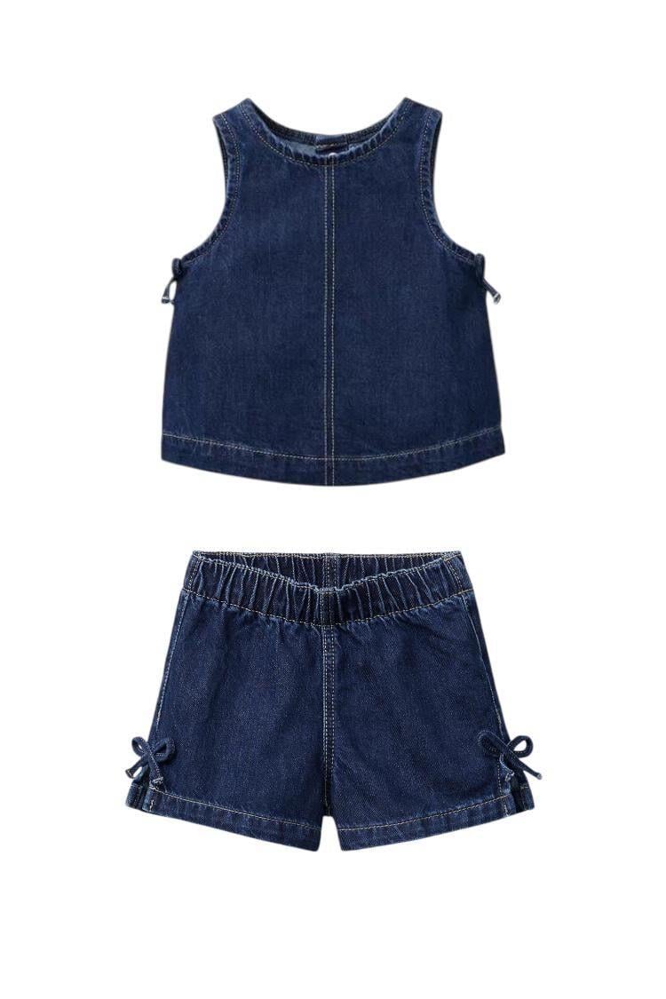 Denim Şort Duru Takım - Mavi