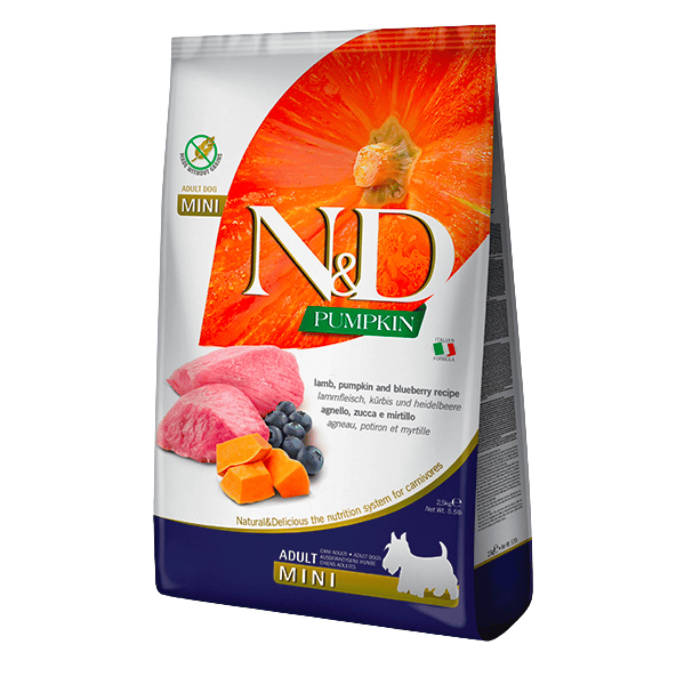 N&D Balkabaklı Kuzu Etli Tahılsız Küçük Irk Köpek Maması 2.5 Kg
