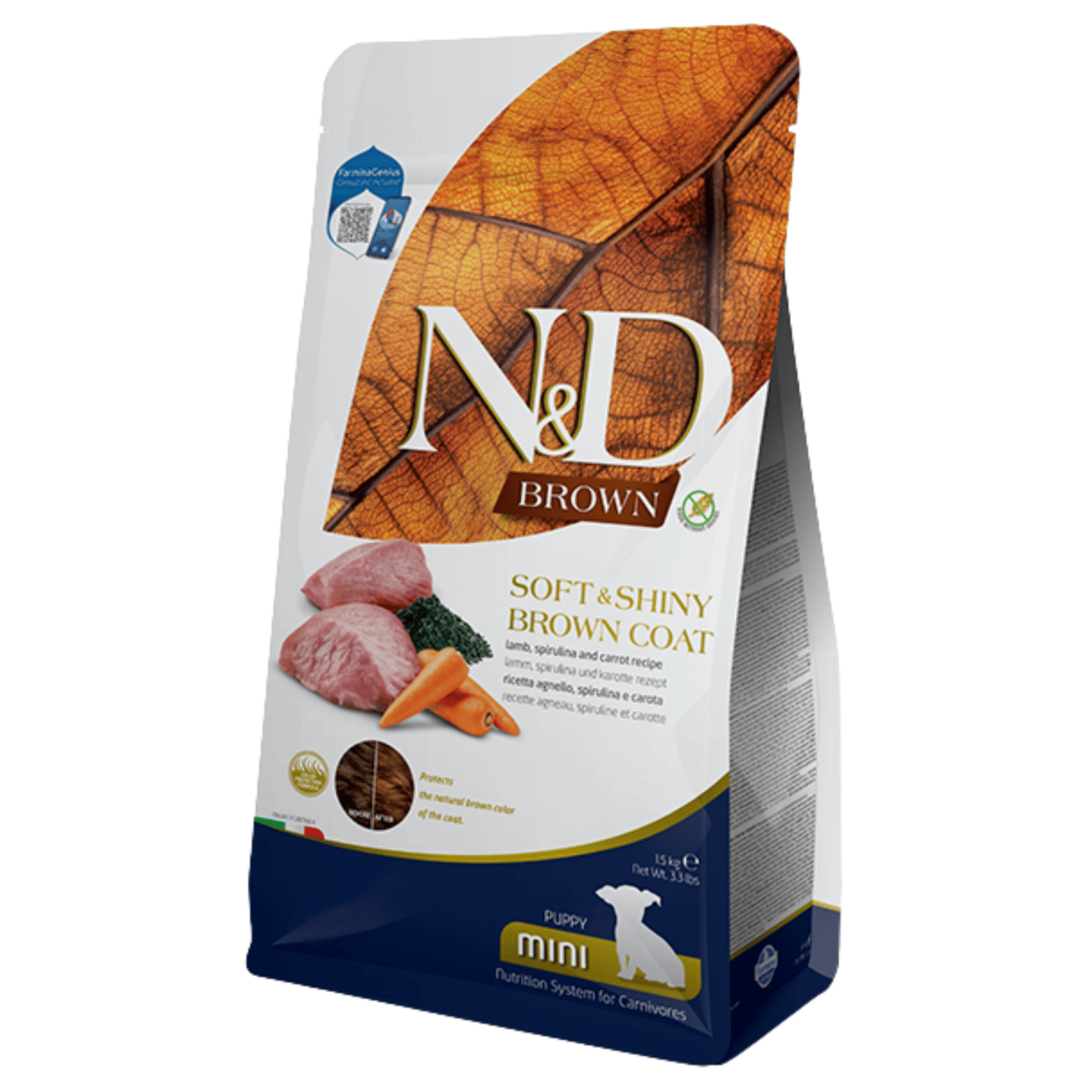 N&D Brown Kuzulu Spirulinalı Mini Yavru Köpek Maması 1,5 kg