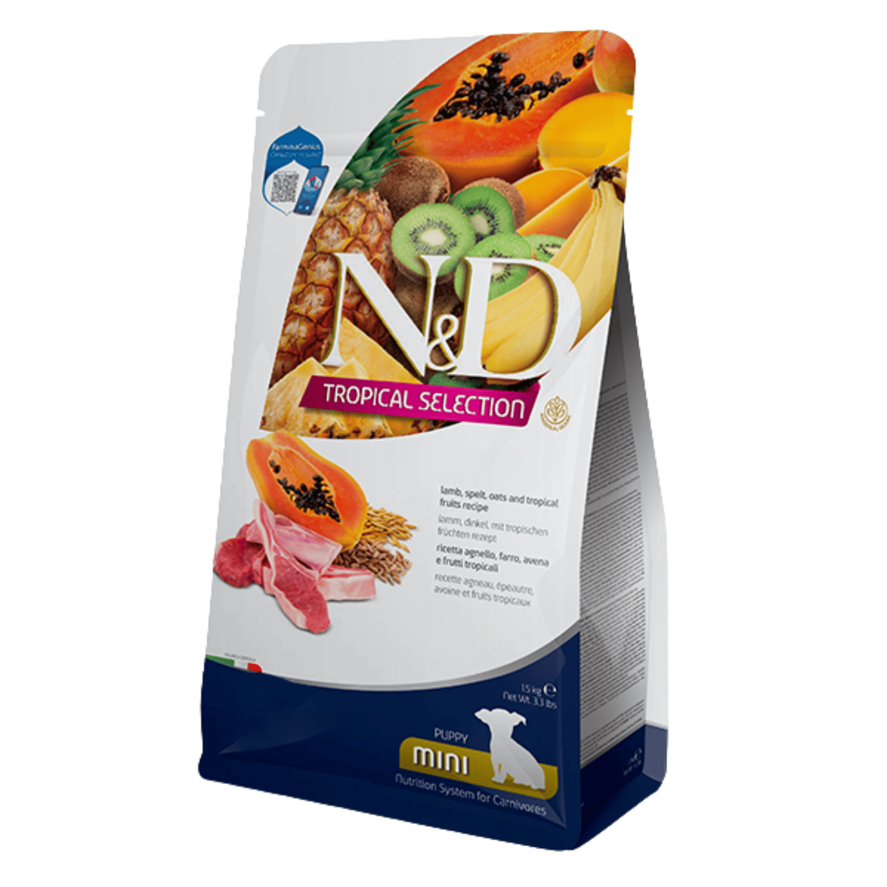 N&D Tropical Kuzu Etli ve Tropikal Meyveli Küçük Irk Yavru Köpek Maması 1.5 kg