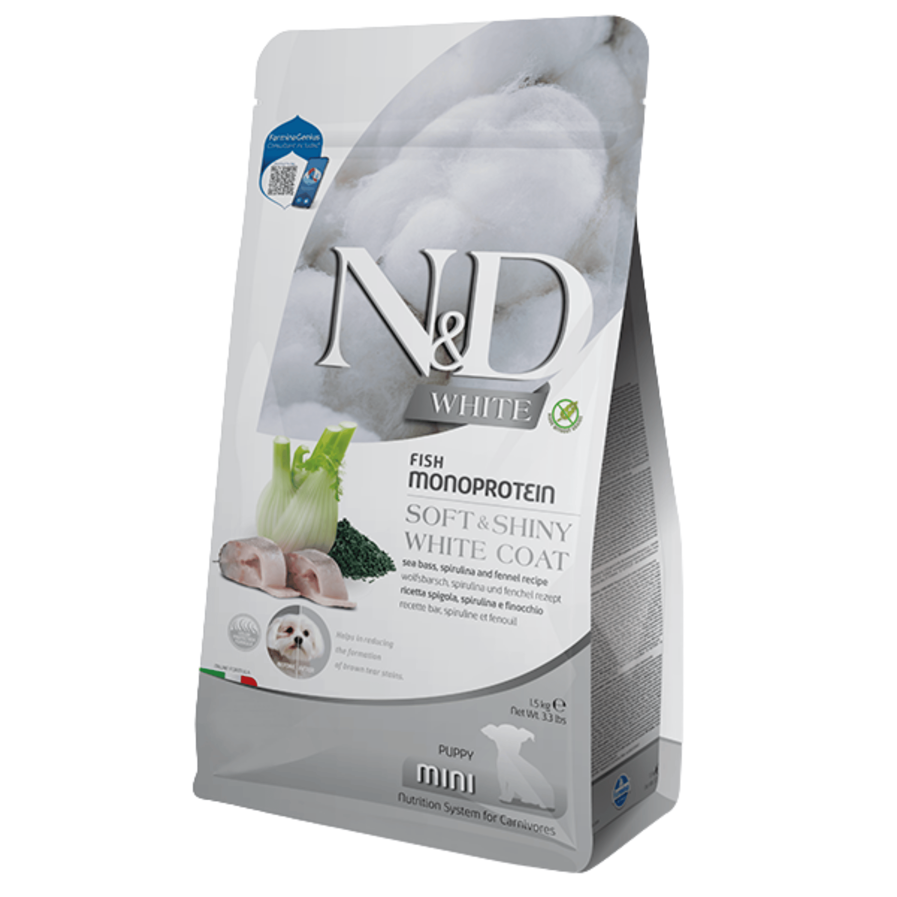 N&D White Balıklı Spirulinalı Mini Yavru Köpek Maması 1,5 kg