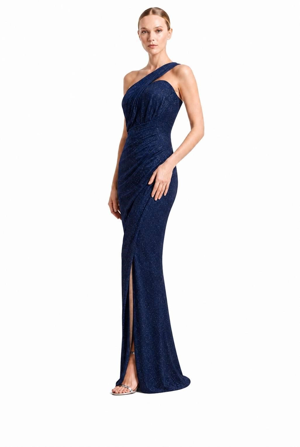 Lacivert Drapeli Simli Abiye Abiye P-0000019286-LACİVERTLAC36