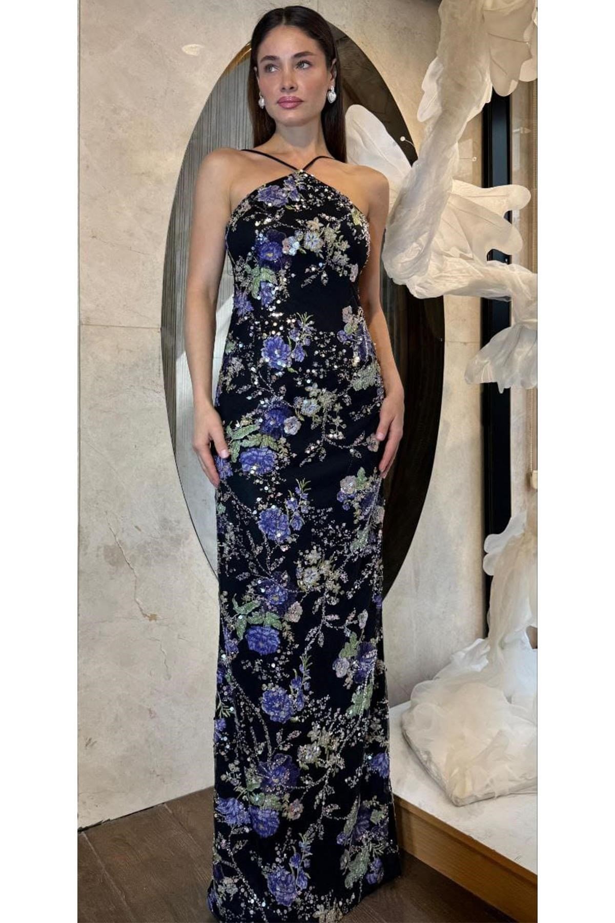 Siyah Payet İşlemeli Abiye Abiye P-0000018293-SİYAHSYH38