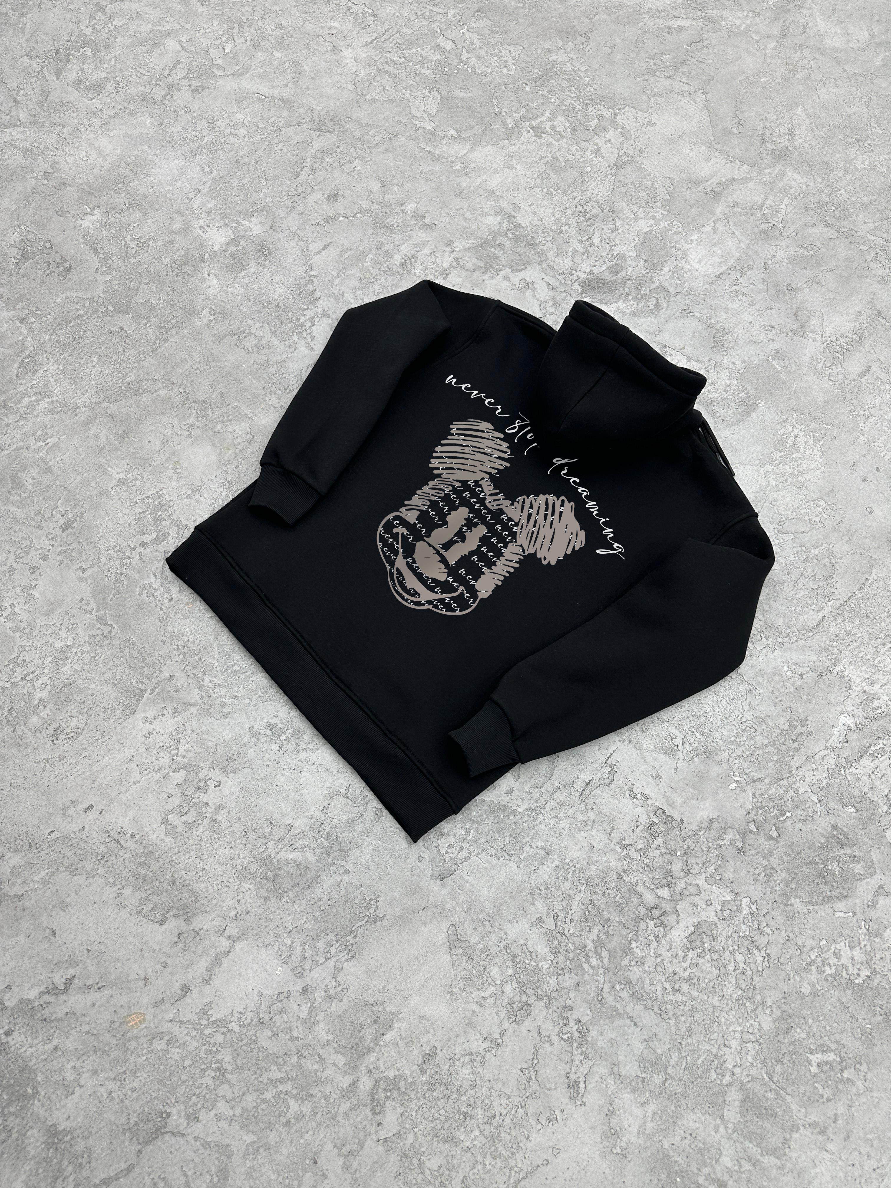 3 İplik Şardonlu MICKEY Sweatshirt - Siyah