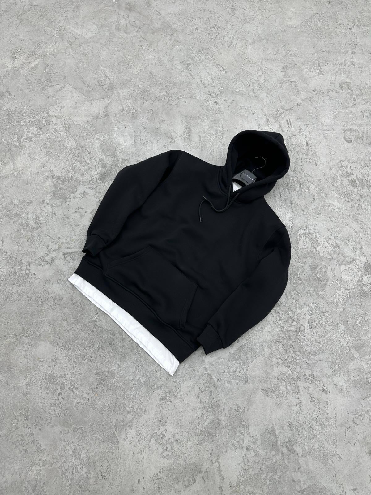 3 İplik Şardonlu Sweatshirt - Siyah