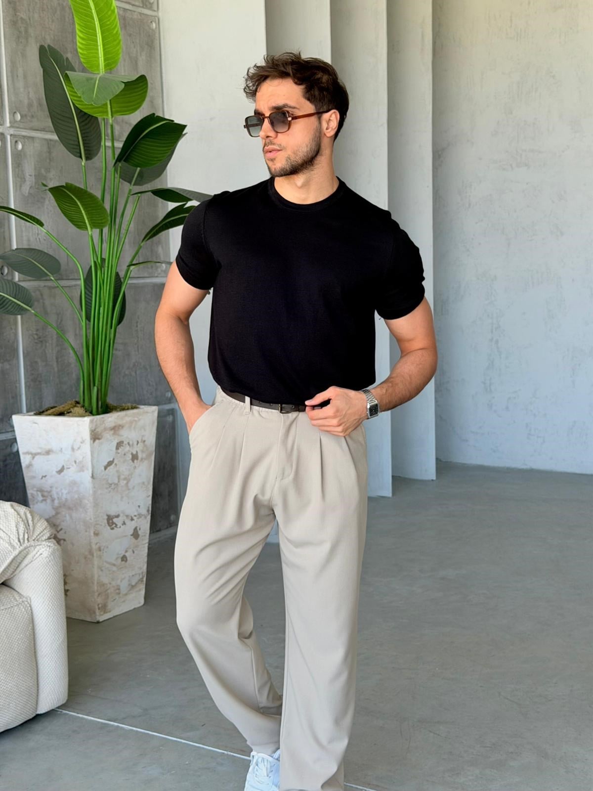 BASIC ÖRME TRİKO M-SİYAH