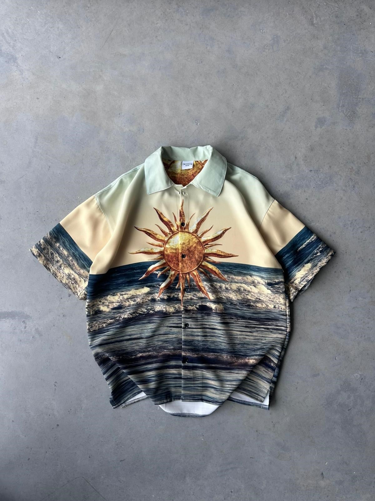 BEACH Desenli Dubble Hürrem Kumaş Oversize Gömlek T
