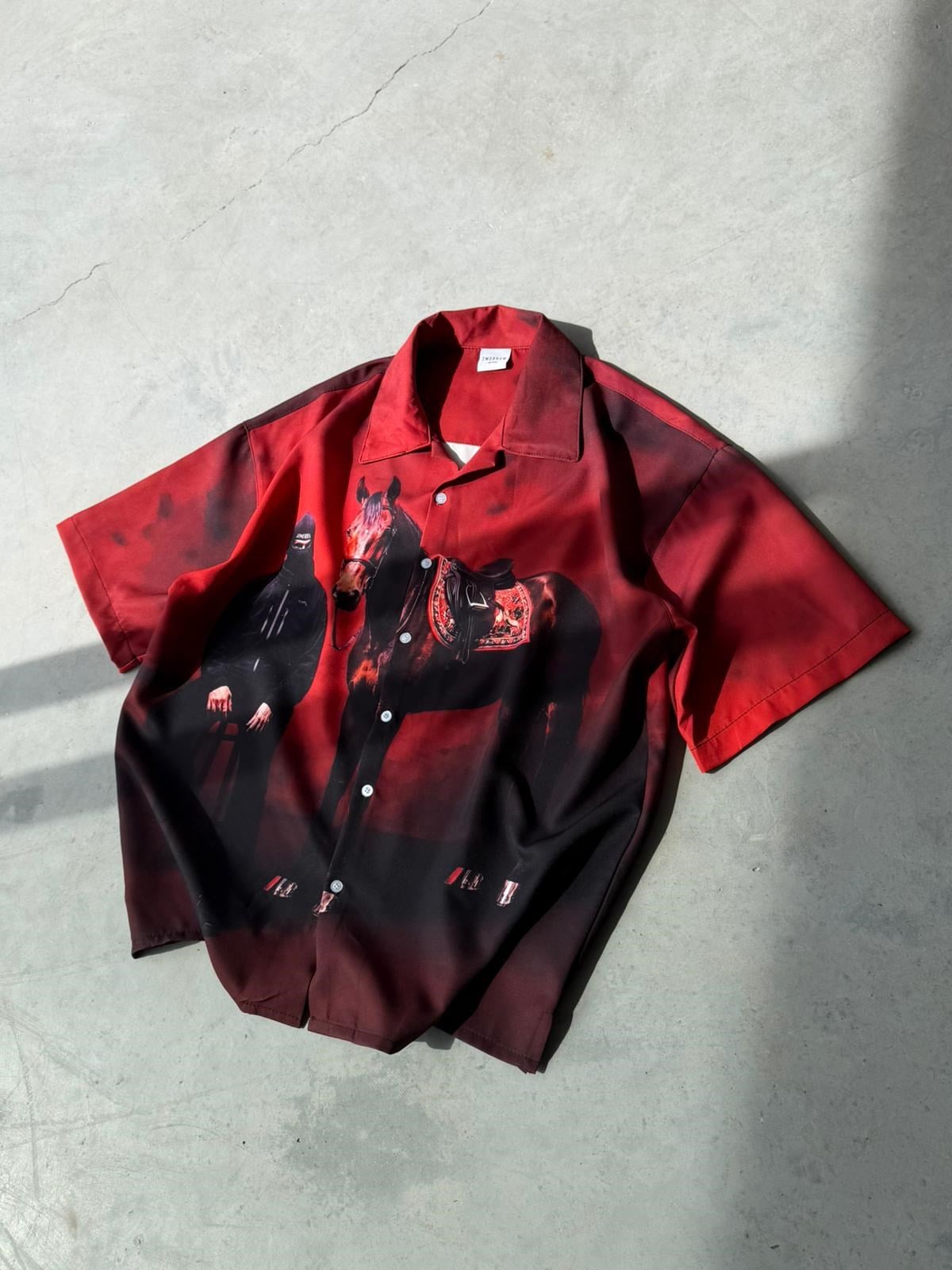 BOLD Desenli Dubble Hürrem Kumaş Oversize Gömlek T