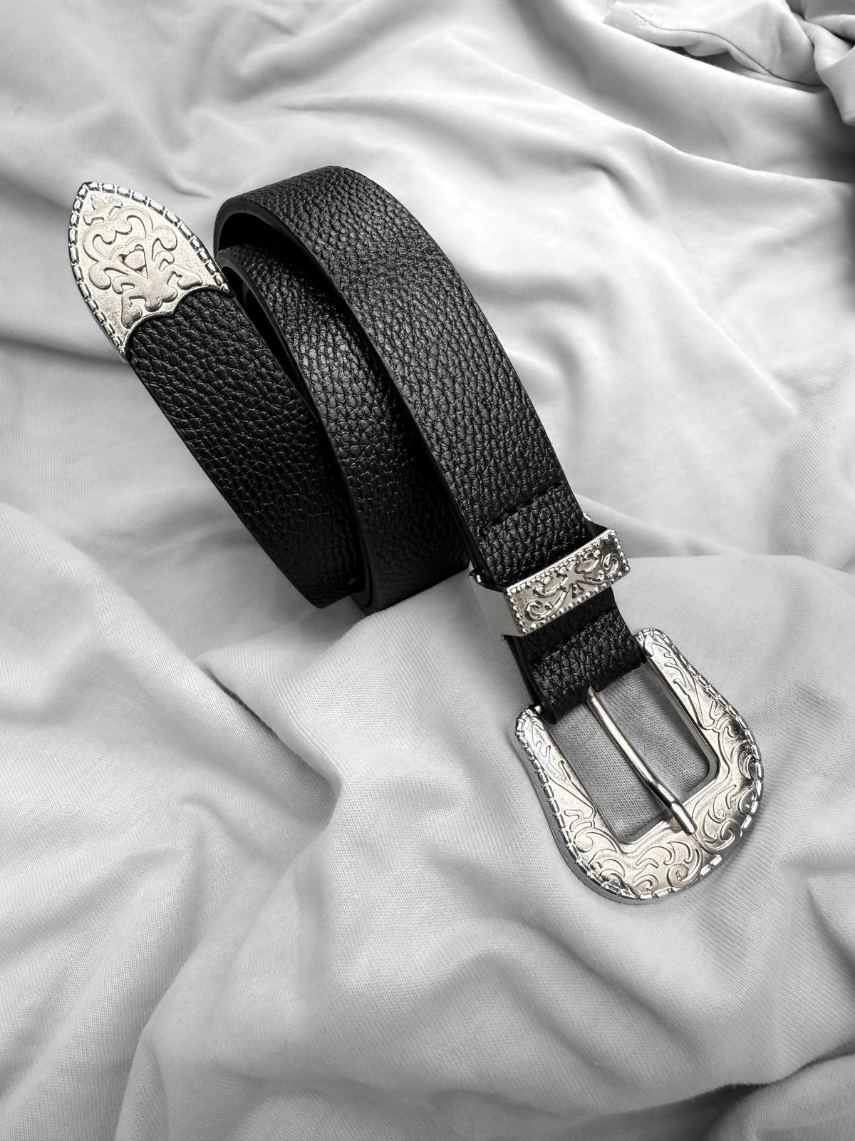 Eskitme Silver Suni Deri Kemer