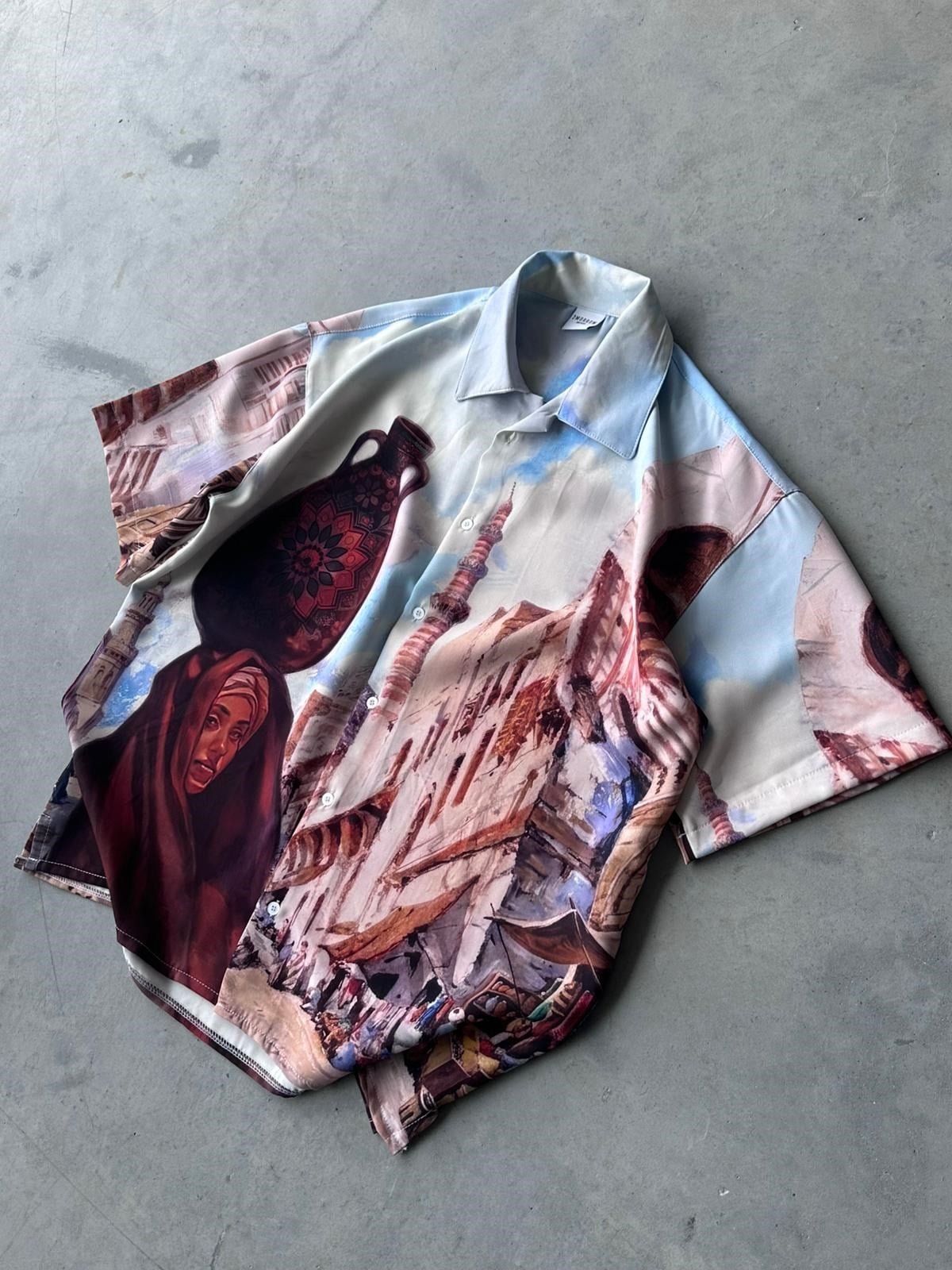 GİPSY Desenli Dubble Hürrem Kumaş Oversize Gömlek T
