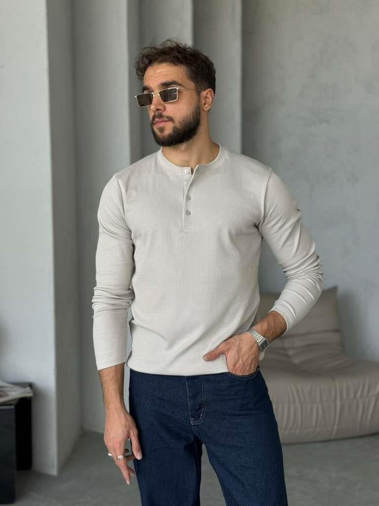 İNCE FİTİLLİ DÜĞMELİ BADİ - Krem