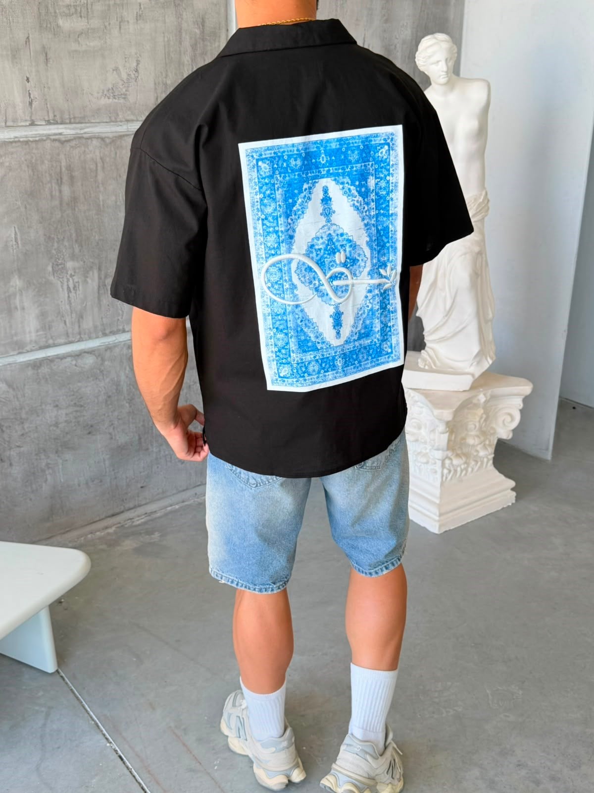 Infinity Blue Oversize Gömlek - T - SİYAH