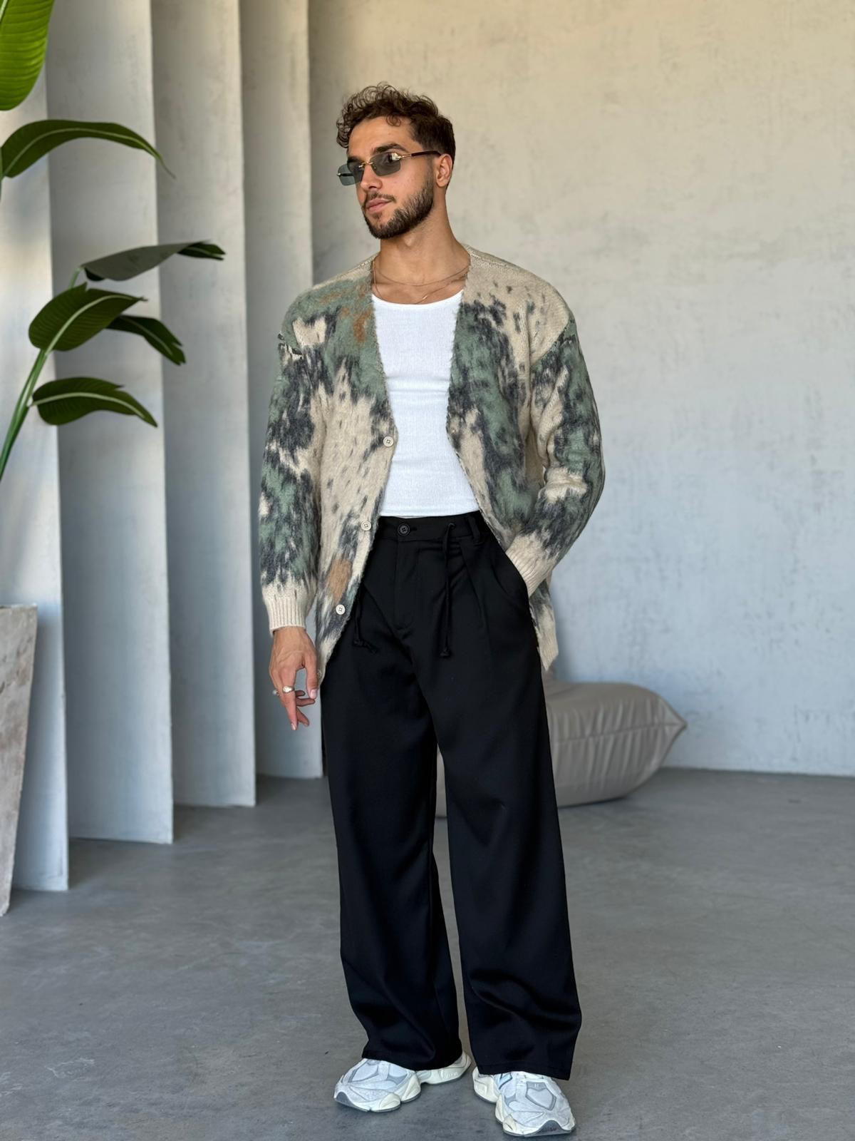 Kırçıllı Desen Hırka Bej