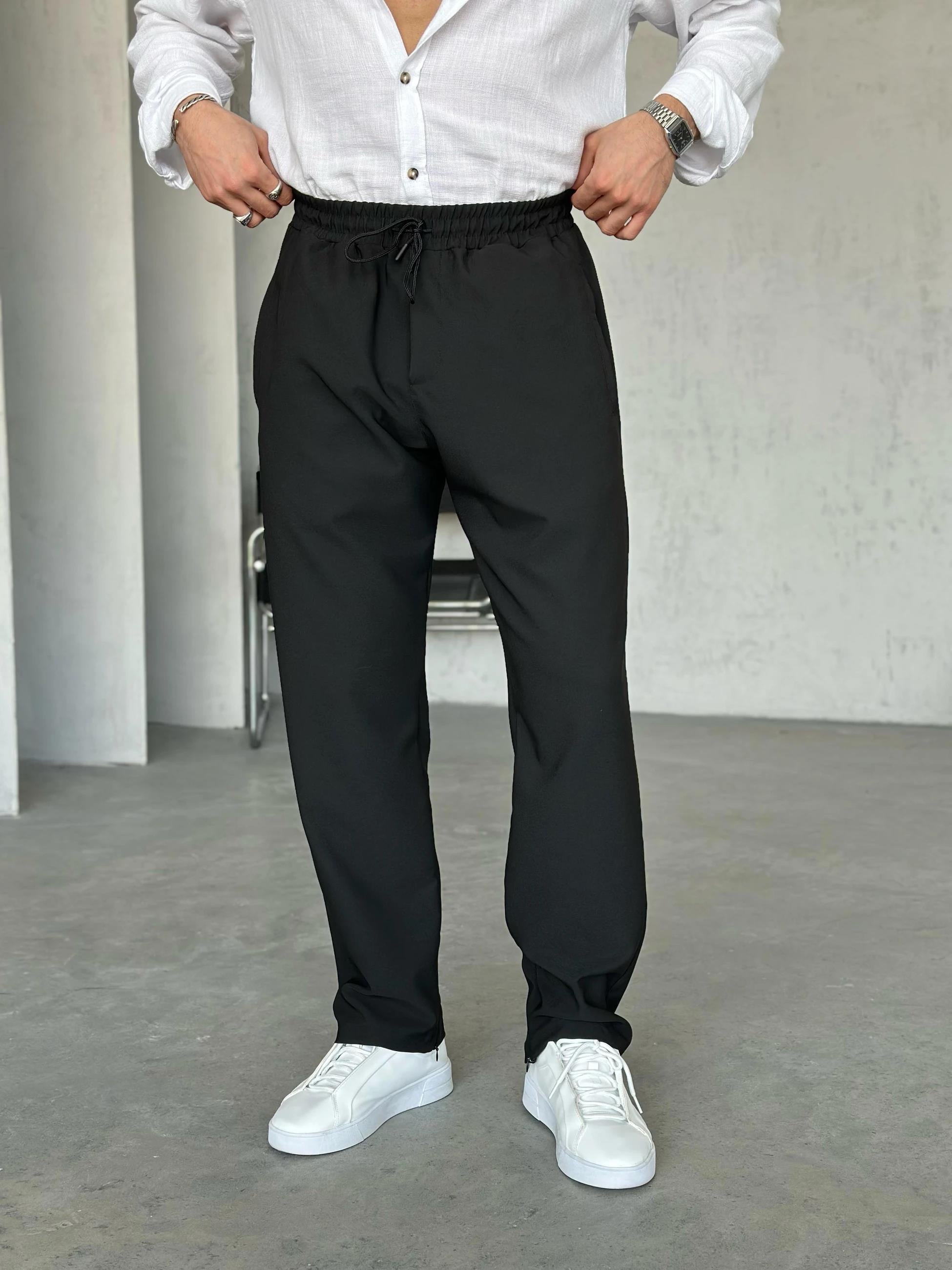 KM17061 Gizli fermuarlı  jogger pantolon SİYAH M