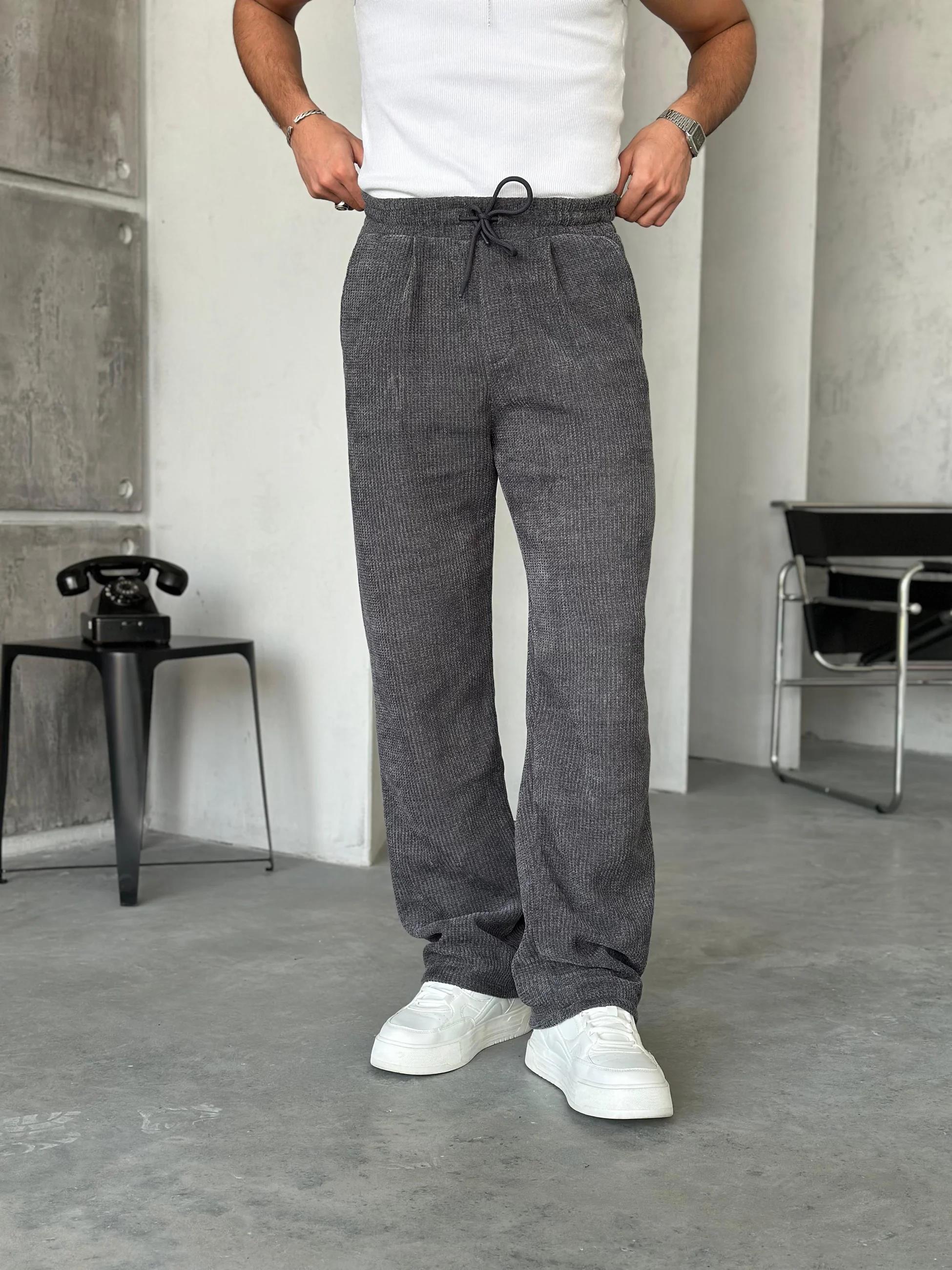 KM217 Boss Örme Premium Triko Kumaş Pantolon Antrasit