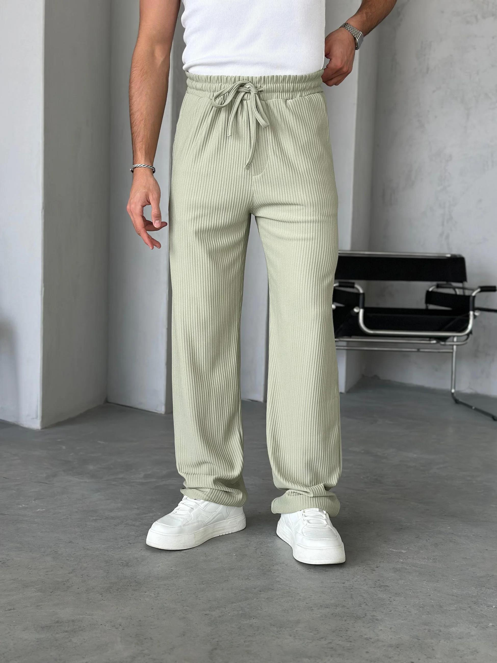 KM220 Fitilli Baggy Kumaş Pantolon Mint Yeşil G