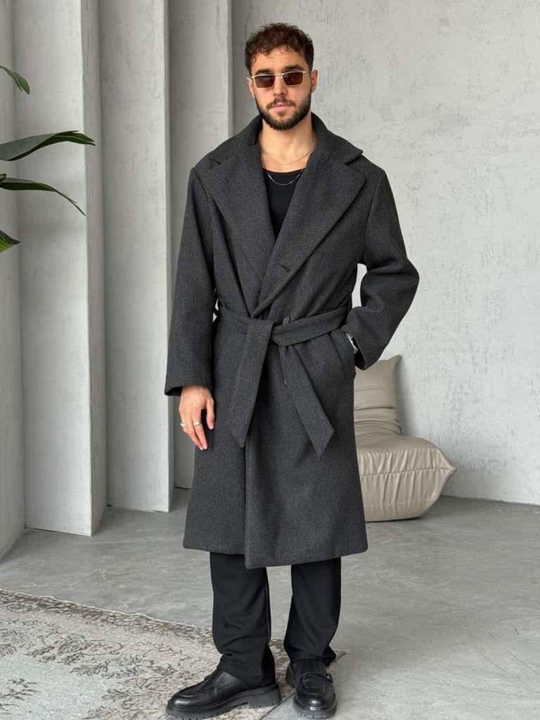 KUŞAKLI OVERSIZE KABAN - ANTRASİT