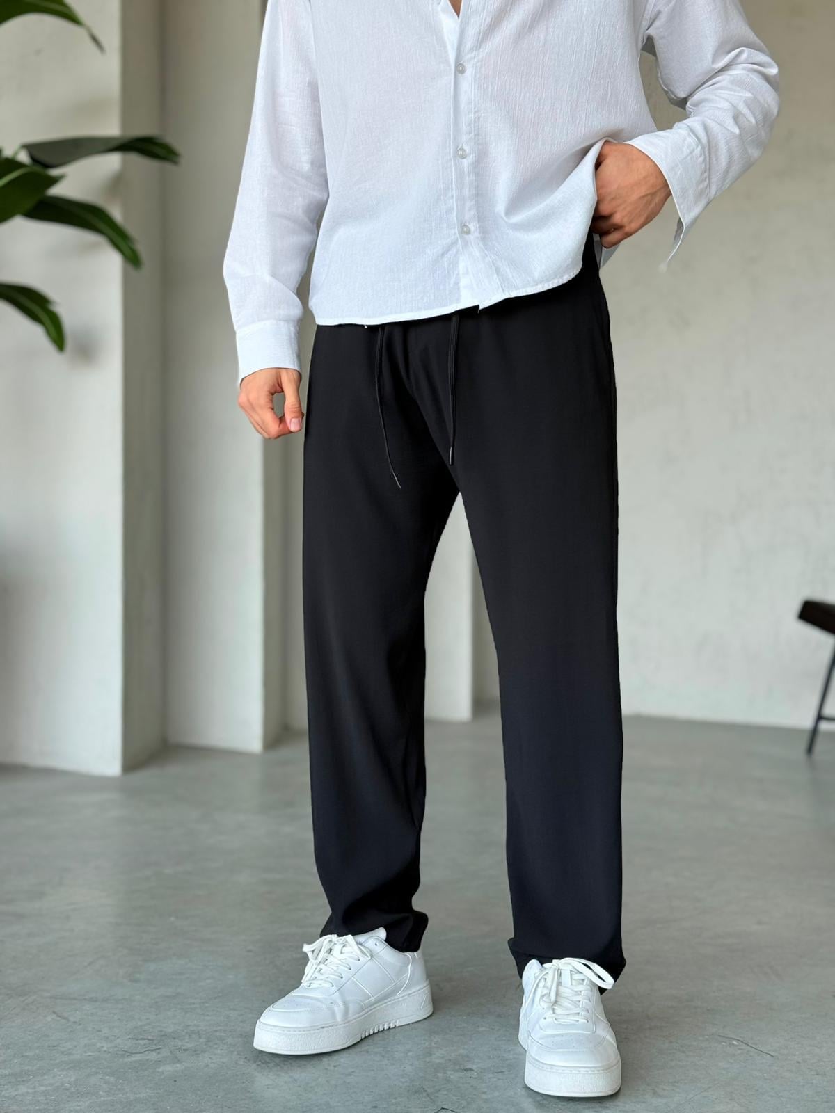 Modal Kumaş Baggy Jogger Pantolon M - Siyah