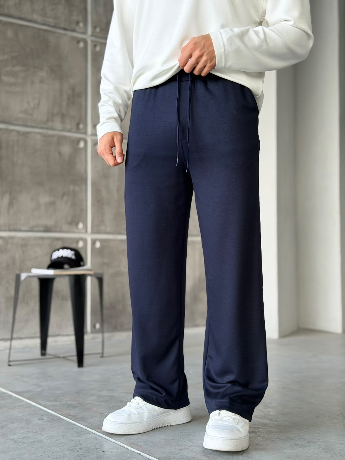 Modal Kumaş Basic Baggy Jogger Lacivert