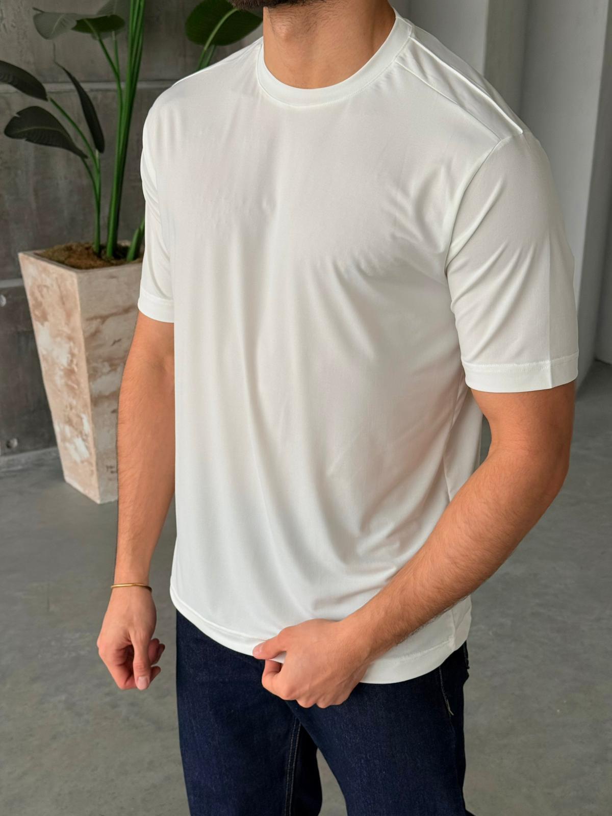 Modal Kumaş Basic T-Shirt M - Beyaz