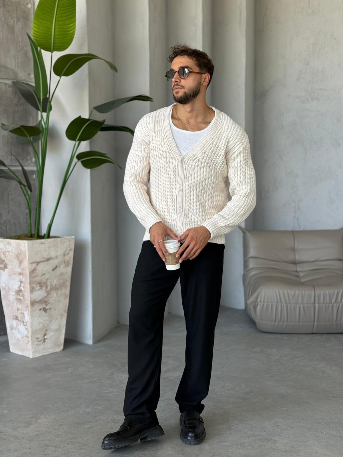 Örme Basic Hırka Ekru K