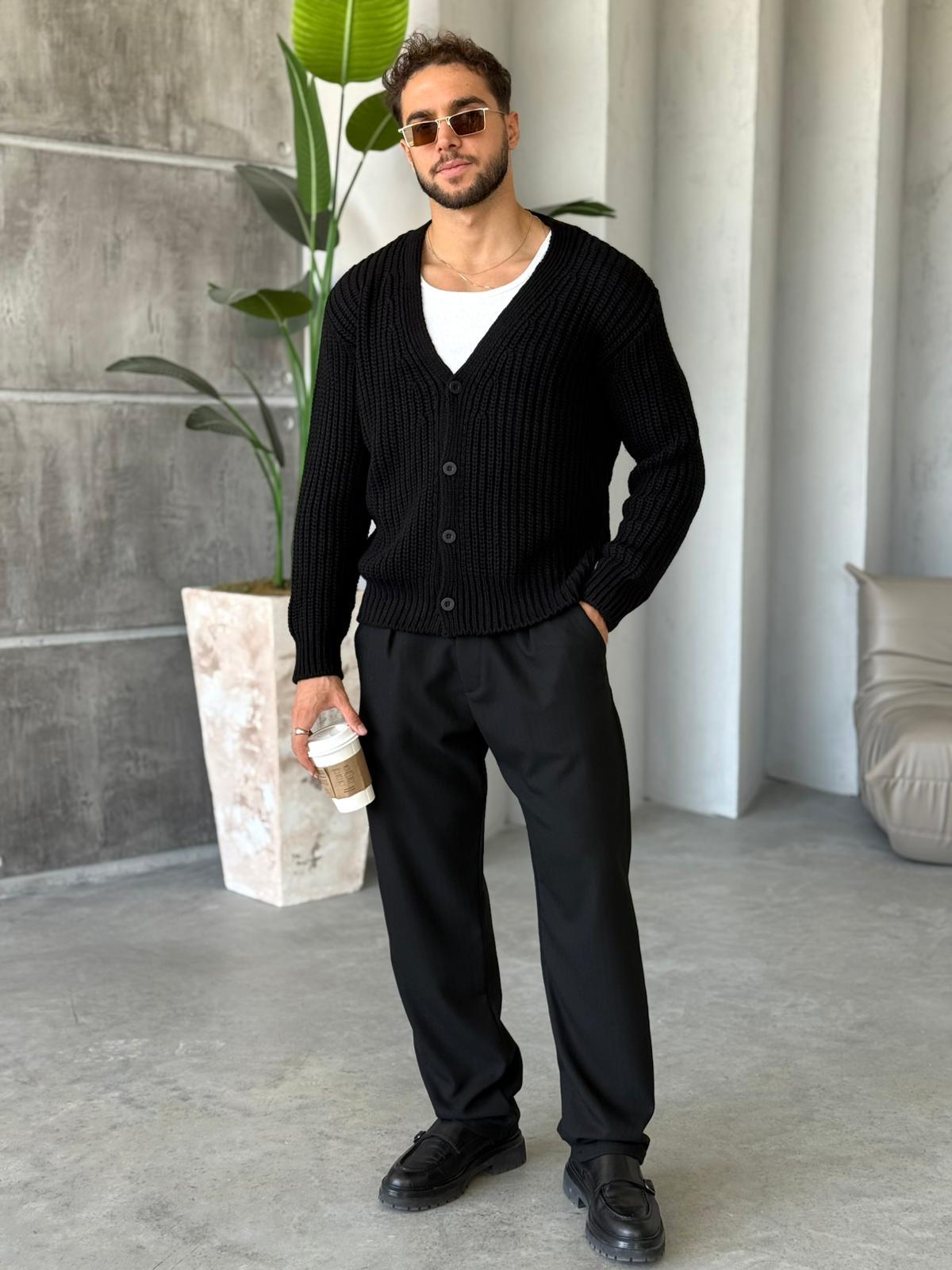 Örme Basic Hırka Siyah K