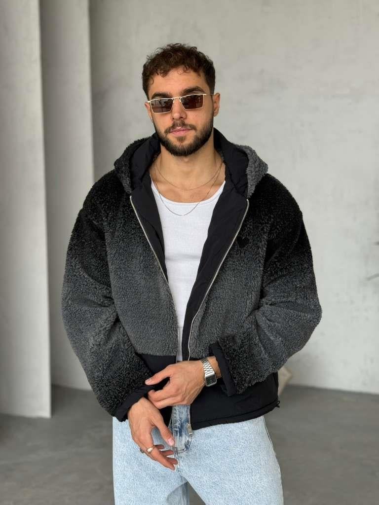 OVERSİZE ASTARLI PELUŞ MONT - SİYAH